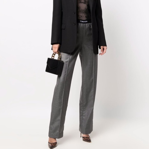 BNWT Tom Ford Tailoring Cashmere Logo Waistband Straight Trousers Medium - Picture 3 of 7